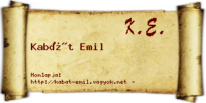 Kabát Emil névjegykártya