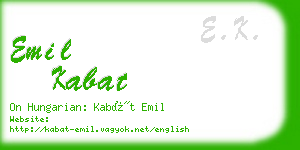 emil kabat business card